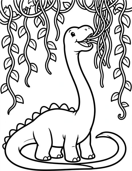 Mamenchisaurus Noodle Slurp coloring page
