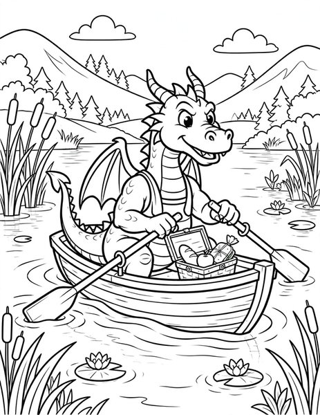 Dragon Rower coloring page