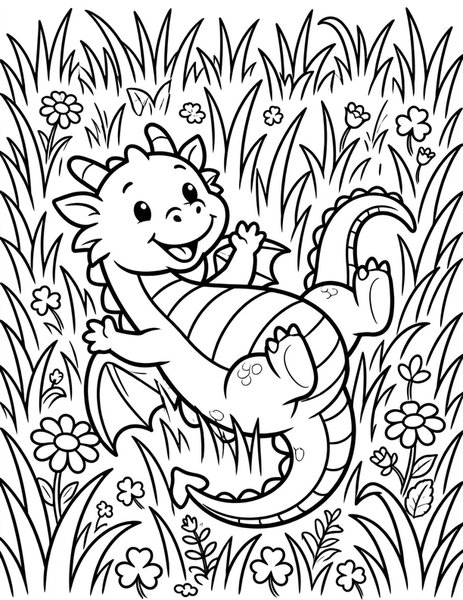 Meadow Dragon coloring page