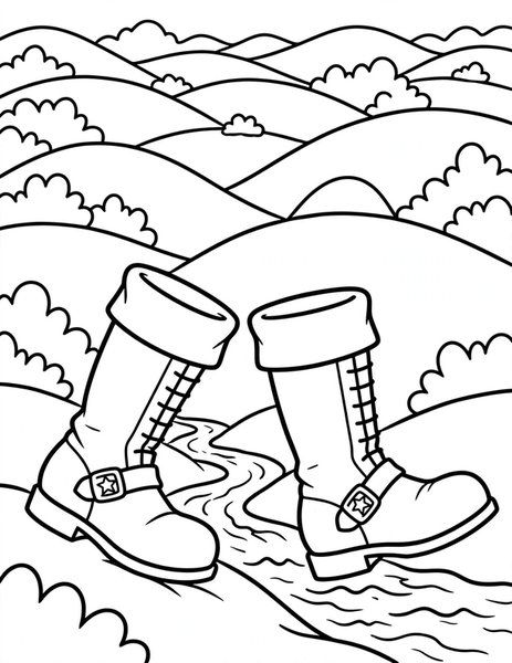 Seven-League Boots coloring page