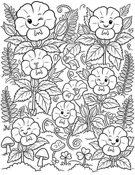 Torenia Wishbone Bloom coloring page