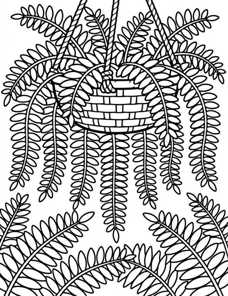 Hanging Fern Falls coloring page