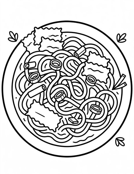 Soba Noodles coloring page