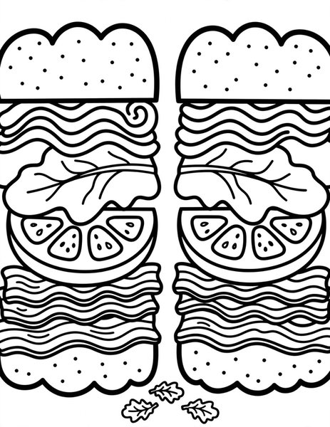 BLT Sandwich coloring page