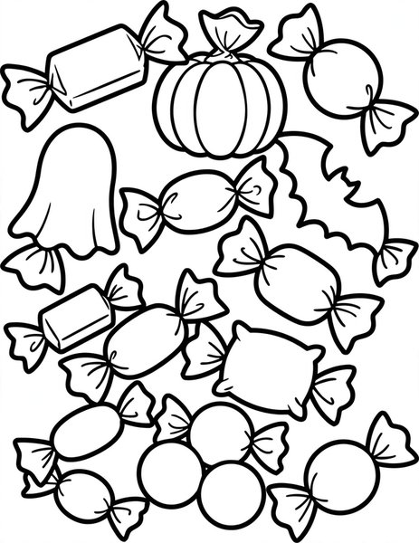 Wrapped Candies coloring page