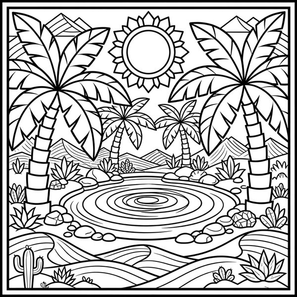 Desert Oasis coloring page
