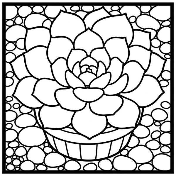 Succulent coloring page