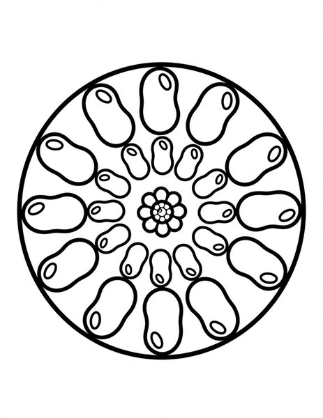 Jellybean Mandala coloring page