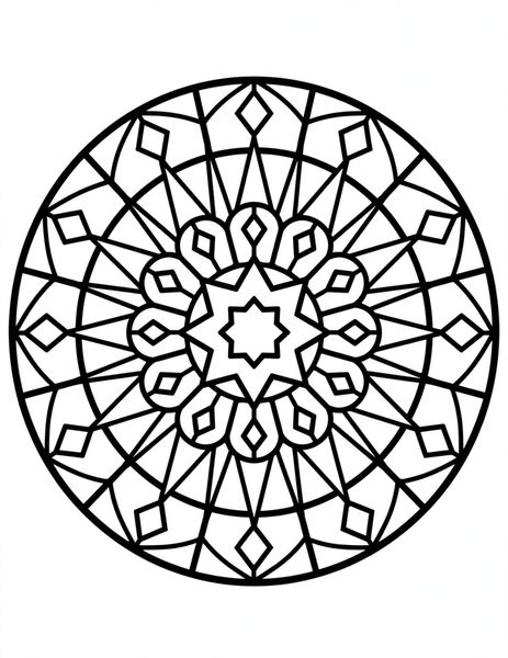 Stained Glass Mandala coloring page
