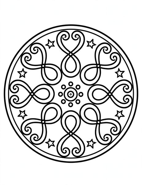 Infinity Loop Mandala coloring page