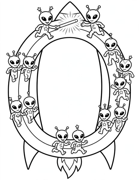 Rocket Relay Race coloring page