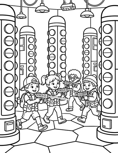 Laser Tag Arena coloring page