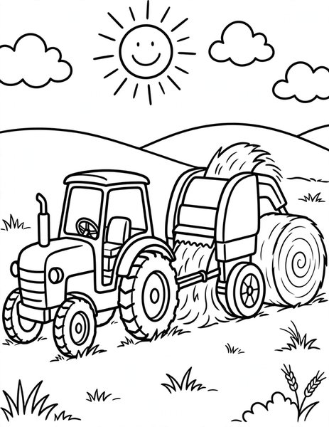 Hay Baler coloring page