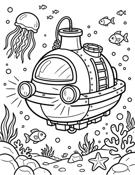 Bathyscaphe Deep Dive coloring page