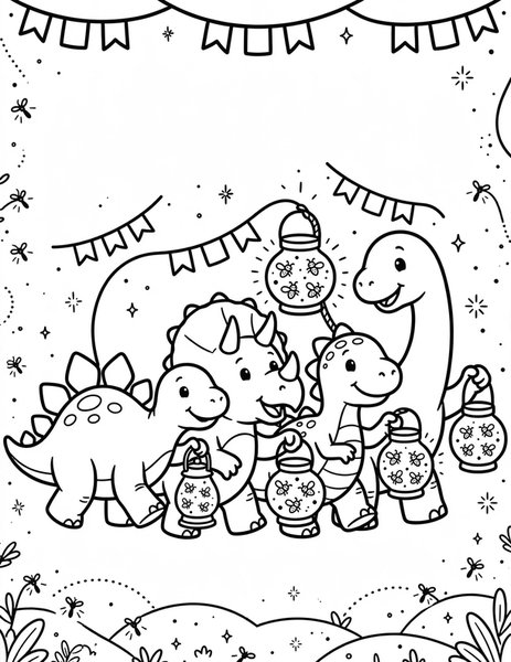 Firefly Lantern Parade coloring page