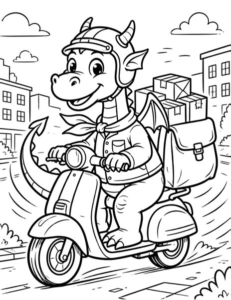 Dragon Delivery Dragon coloring page