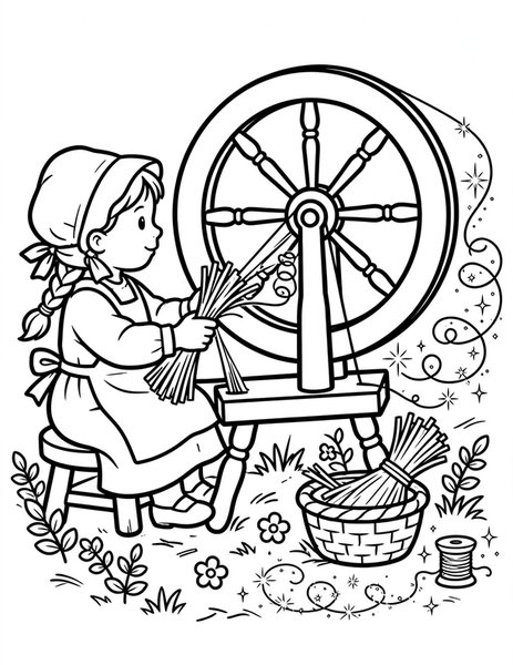 Spinning Wheel coloring page