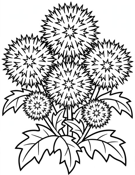 Globe Thistle Puff coloring page
