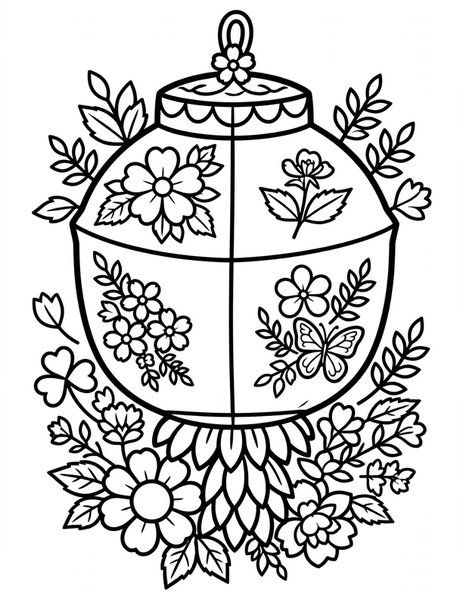 Pressed Petal Lantern coloring page