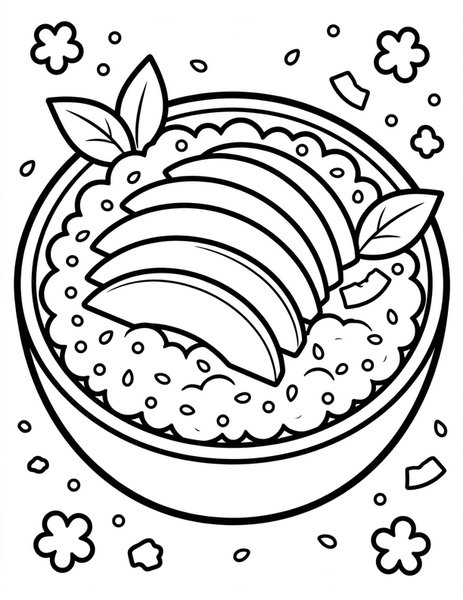 Mango Sticky Rice coloring page