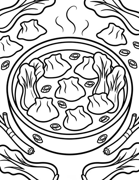 Wonton Soup coloring page