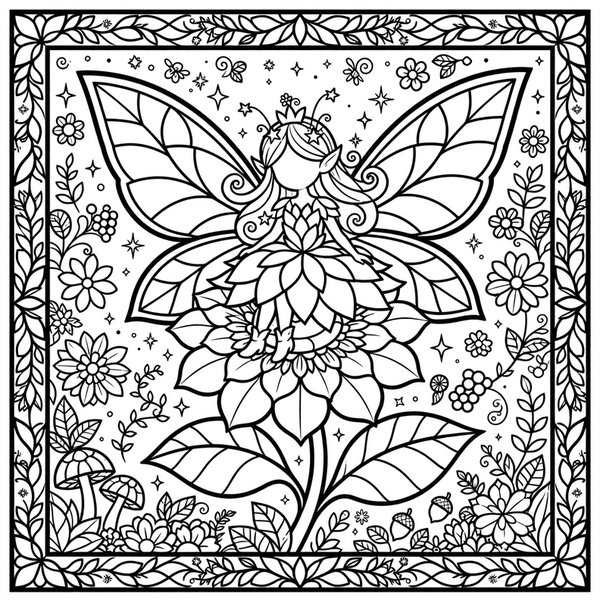 Fairy coloring page