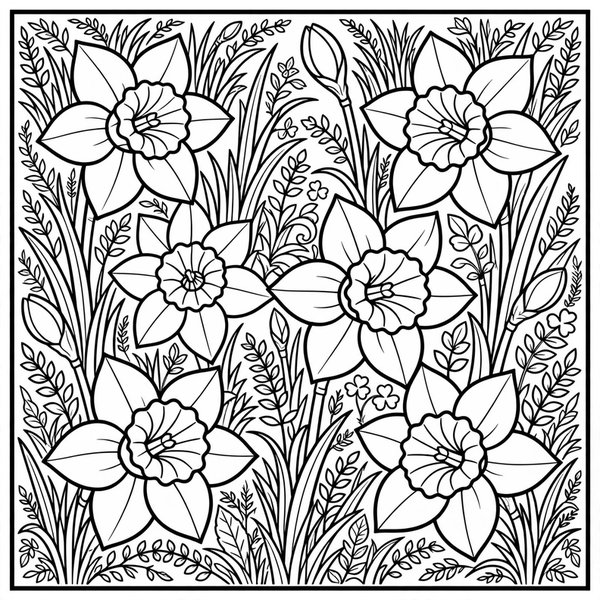 Daffodil coloring page