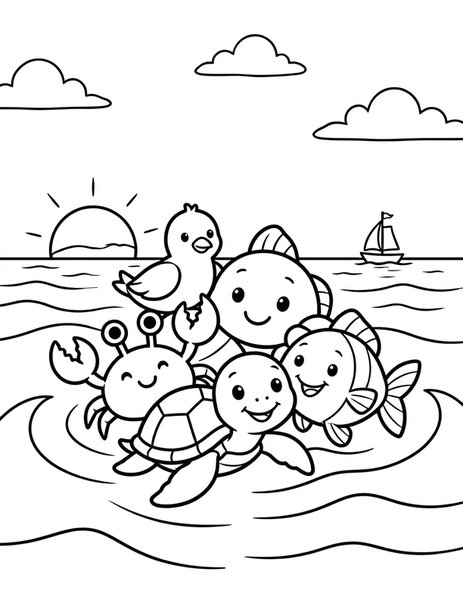 Peach Horizon coloring page