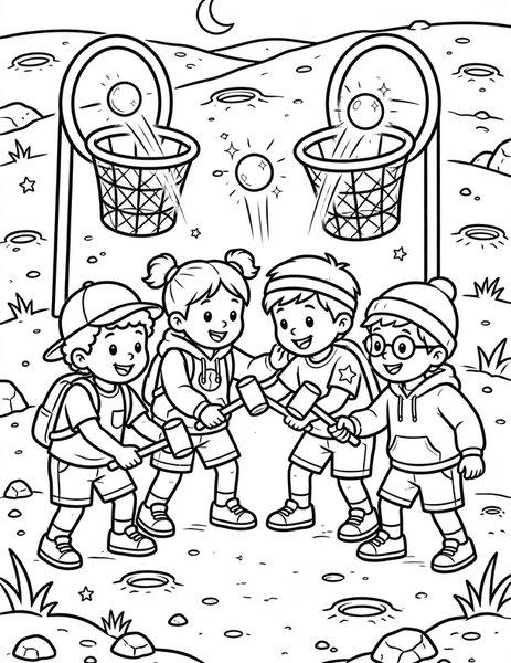 Lunar Croquet coloring page