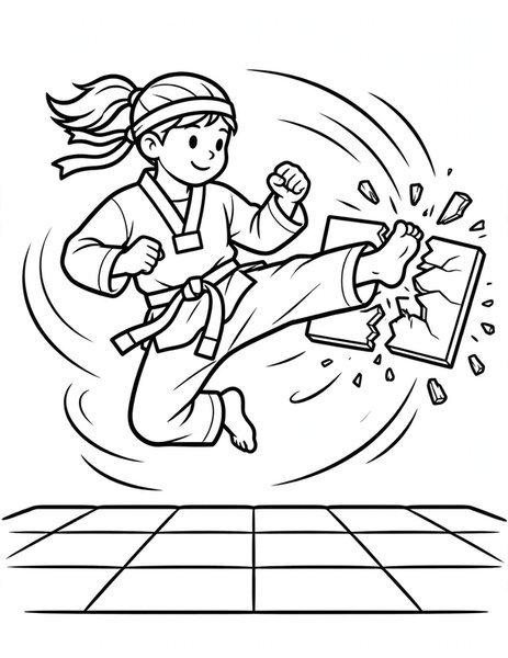 Taekwondo Board coloring page