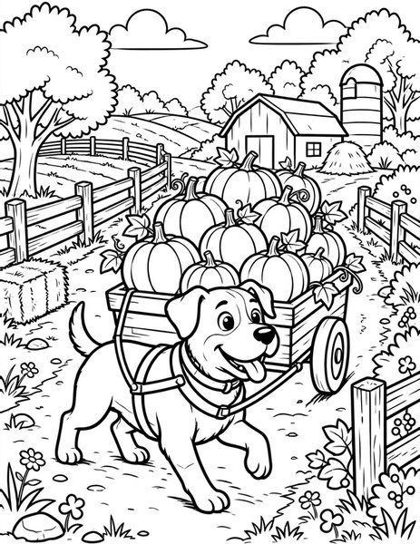 Dog Cart coloring page