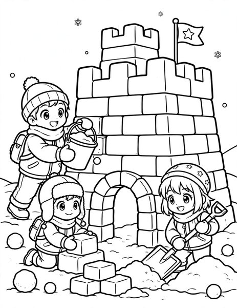 Snow Fort coloring page