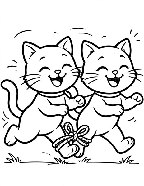 Cat Three-Legged Dash coloring page