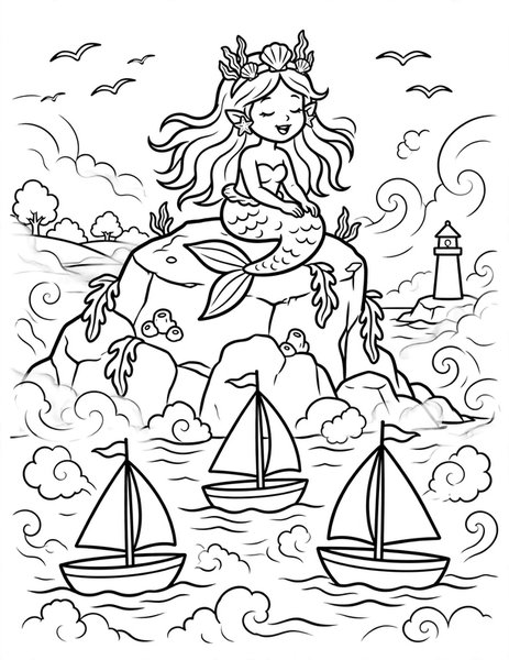 Siren Serenade coloring page