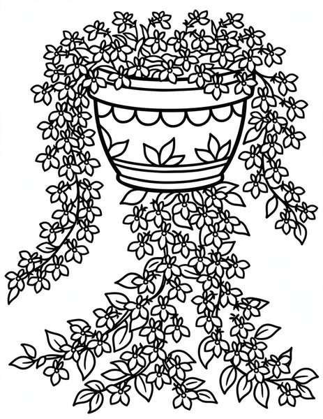 Lobelia Blue Waterfall coloring page