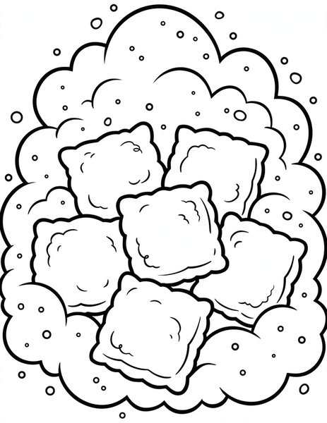 Powdered Beignets coloring page