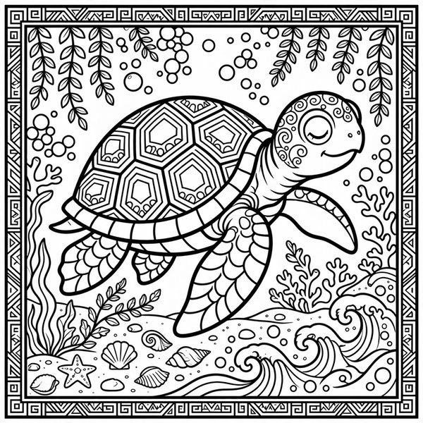 Sea Turtle Hatchling coloring page