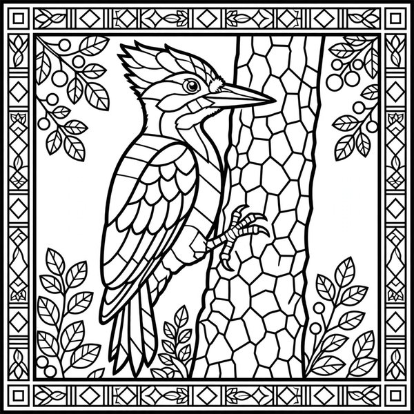 Woodpecker coloring page