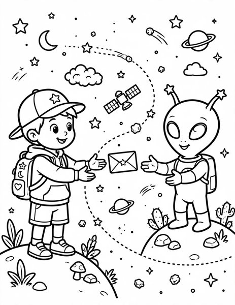 Pen Pal Planet coloring page