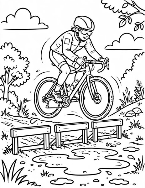 Cyclocross Mud coloring page