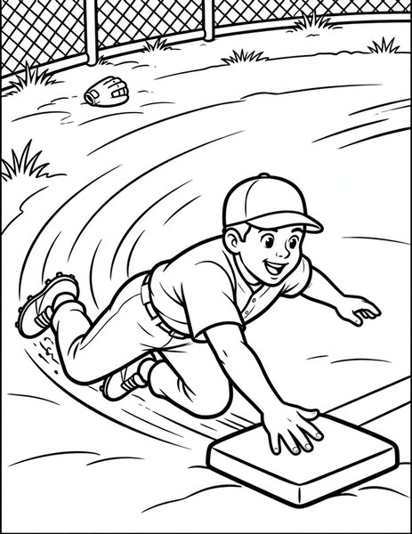 Steal Second coloring page