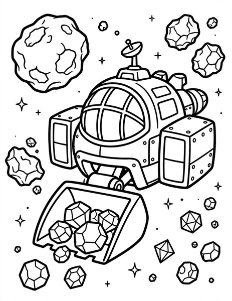 Asteroid Miner coloring page
