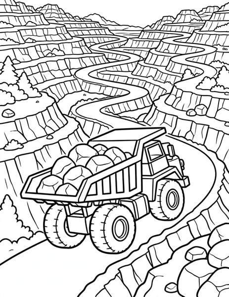 Mining Truck Haul coloring page