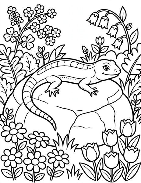 Skink Sun Rock coloring page