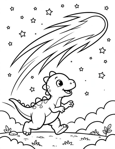 Comet Tail Chase coloring page