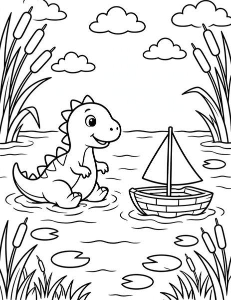 Driftwood Boat coloring page