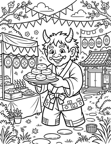 Oni Friend coloring page