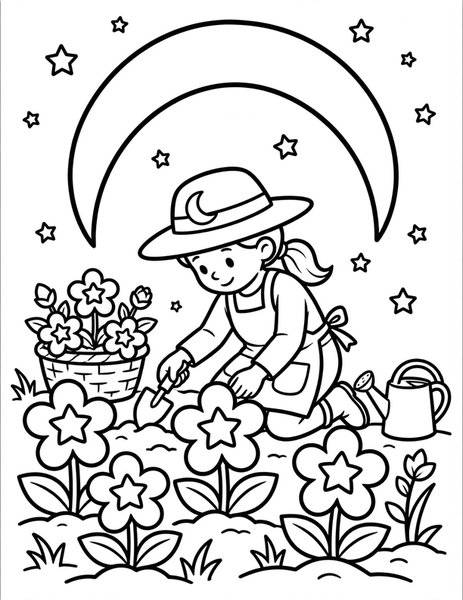 Moon Gardener coloring page