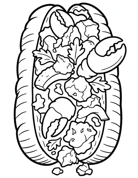 Lobster Roll coloring page