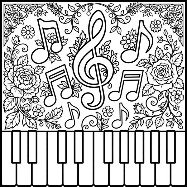 Piano Keys coloring page